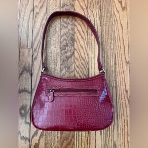 Liz Claiborne Red Shoulder Bag Purse - Faux Crocodile